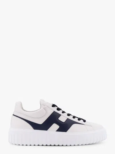 Hogan H-stripes Low-top Sneakers With Smooth Leather Upper In White