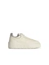 Hogan 'h Stripes' White Lear Sneakers In White