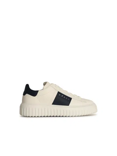 Hogan 'h Stripes' White Leather Sneakers