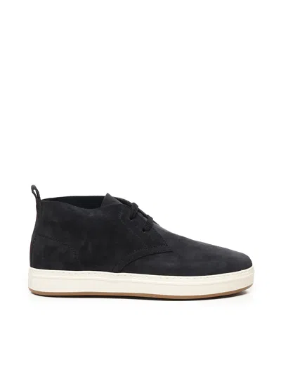 Hogan H Tv Blue Suede Sneakers In Black