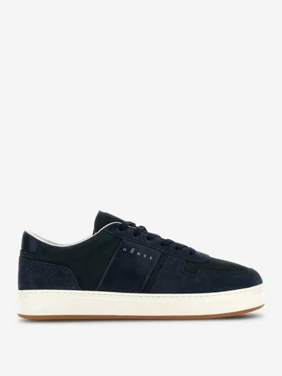 Hogan Leather And Suede Lace-up Trainers In Black