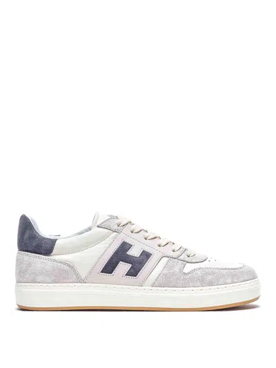 Hogan Lightweight Leather And Mesh Athletic Sneakers In White