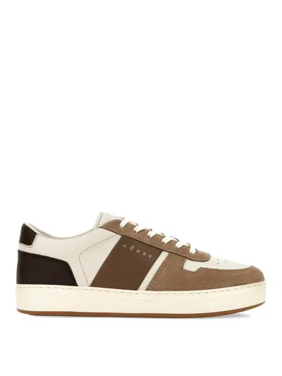 Hogan H-tv Suede And Nappa Leather Sneakers In Multi