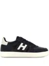 Hogan Navy Blue Color Block Sneakers In Black
