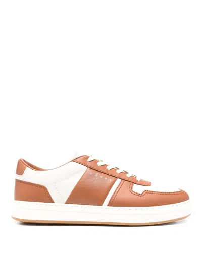 Hogan H-tv Two-tone Nappa Sneakers In Brown