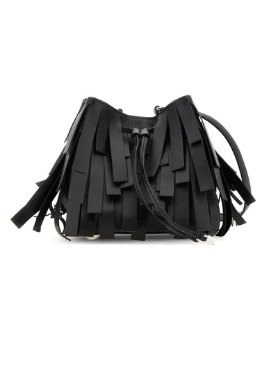 Hogan H01r Hocket Mini Frange Shopping Bag In Nero