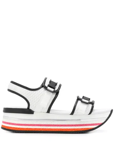 Hogan H222 Platform Mesh Sandals In Multi