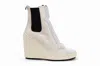 Hogan Lace-up Wedge Ankle Boots In Neutral