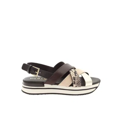 Hogan Woman Sandals Dark Brown Size 8 Leather