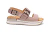 Hogan H257 Leather Sandals In Pink In Multi