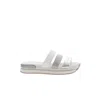 Hogan H257 Leather Sandals In White/silver In White
