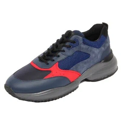 Pre-owned Hogan H2786 Sneaker Uomo  Interaction Man Leather/fabric Shoes Blue