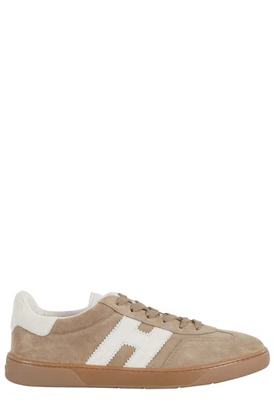 Hogan Low-top Leather Sneakers And Additional Lace Set In Brown
