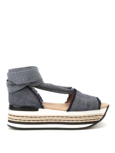 HOGAN H360 FLATFORM ESPADRILLES SANDALS