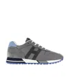 Hogan H383 Panelled Lace-up Sneakers In Gray