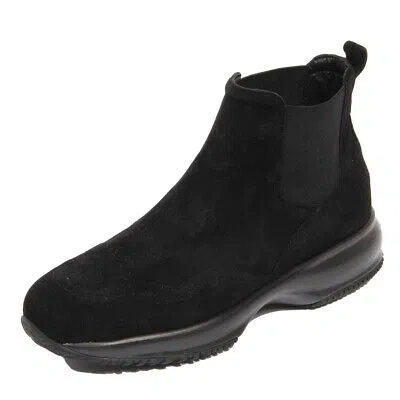 Pre-owned Hogan H4216 Tronchetto Donna  Interactive Chelsea Woman Boots In Nero