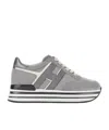 Hogan H483 Midi Platform Lace-up Sneakers In Gray