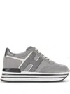 Hogan H483 Midi Platform Lace-up Sneakers In Grey