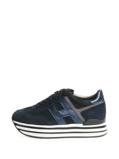 Pre-owned Hogan H483 Platform Sneakers In Blue