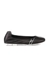 Hogan H511 Black Silver Flat Ballerina Shoes In Black
