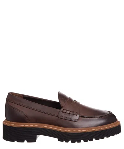 Hogan H543 Loafers In Brown