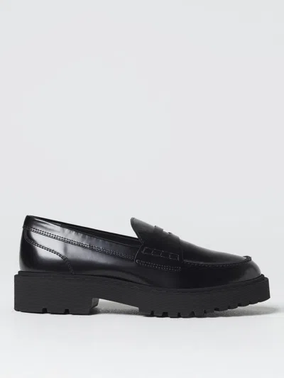 Hogan H543 Moccasins In Brushed Leather In Black