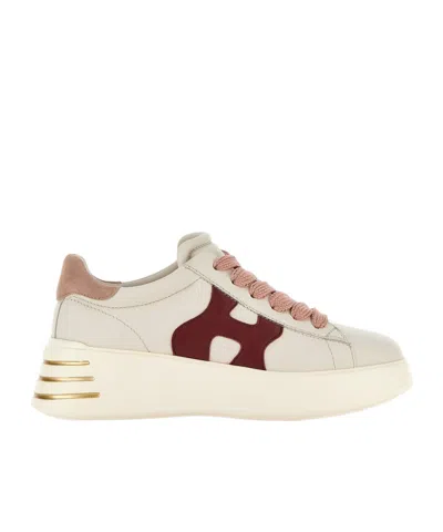 HOGAN HOGAN REBEL LOGO PATCH LACE-UP SNEAKERS