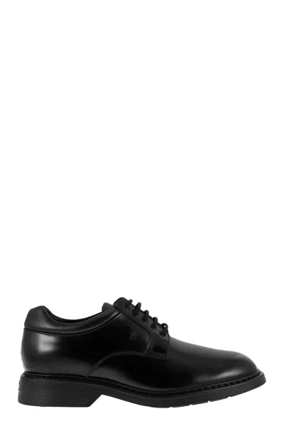 Hogan H576 - Derby Lace-ups With Rubber Bottom In Black