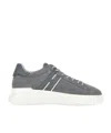 Hogan Man Sneakers Light Grey Size 9 Soft Leather In Gray
