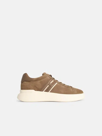 Hogan 'h580' Beige Suede Sneakers In Brown