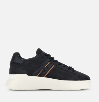 Hogan Aerodynamic Blue Calfskin Sneakers With Lace Loop Detail