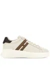 Hogan Leather Sneakers With Round Toe And Rubber Sole In White