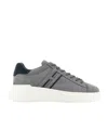 Hogan Man Sneakers Light Grey Size 9 Soft Leather In Gray