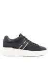 Hogan H580 Lace-up Sneakers With Distinctive Leather Logo In Blue