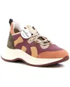 Hogan H585 Colorblocked Suede Sneaker In Brown