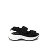 Hogan H585 Sandal In Velcro Effect Fabric In Black