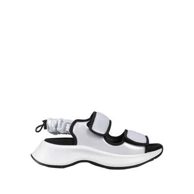 Hogan Woman Sandals Silver Size 8.5 Textile Fibers