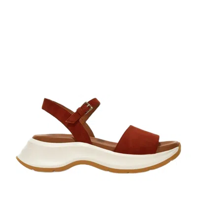 Hogan Suede Leather Sandals In Animal Print