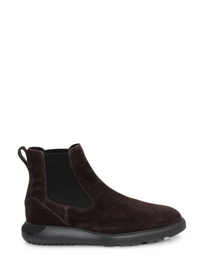 Hogan H600 Chelsea Ankle Boots In Ebano