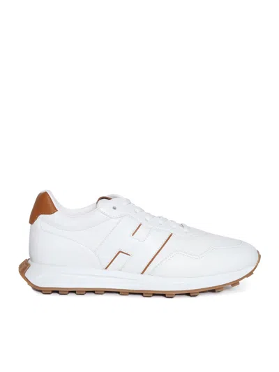 Hogan H601 Lace-up Sneakers With H Patch In White