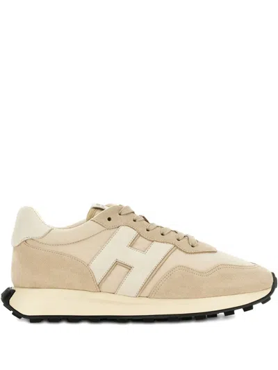 Hogan H601 Logo-detail Panelled Sneakers In Neutral