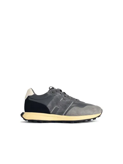 Hogan 'h601' Multicolor Leather Sneakers In Gray