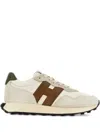 Hogan H601 Nappa Leather And Suede Sneakers Shoes In Neutral
