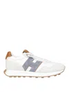 Hogan H601 Leather And Suede Sneakers In White