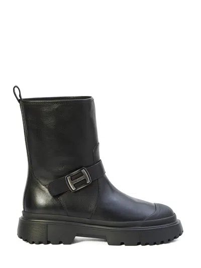 Hogan H619 Biker Boots In Black