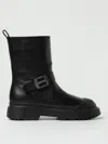 Hogan Black Black H619 Leather Biker Boots In Black