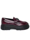 HOGAN HOGAN H629 BURGUNDY LEATHER LOAFERS