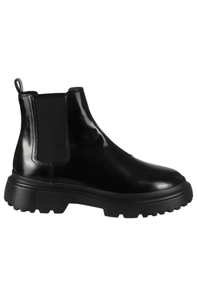 Hogan H629 Chelsea Black Glossy Leather Ankle Boot