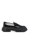 Hogan Chunky Leather Loafers In Negro