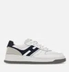 Hogan H630 Leather Sneakers With Contrasting Monogram In White